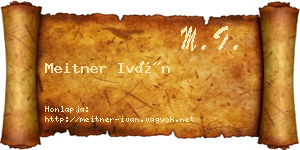 Meitner Iván névjegykártya